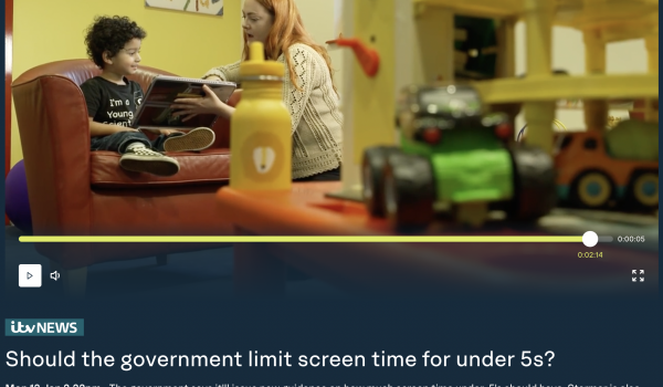Prof Denis Mareschal interviewed for evening news impact of screen time on child development